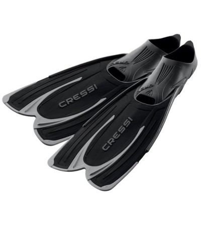 Palmes chaussantes Cressi Agua à voilure longue pour le snorkeling et la randonée PMT - noir