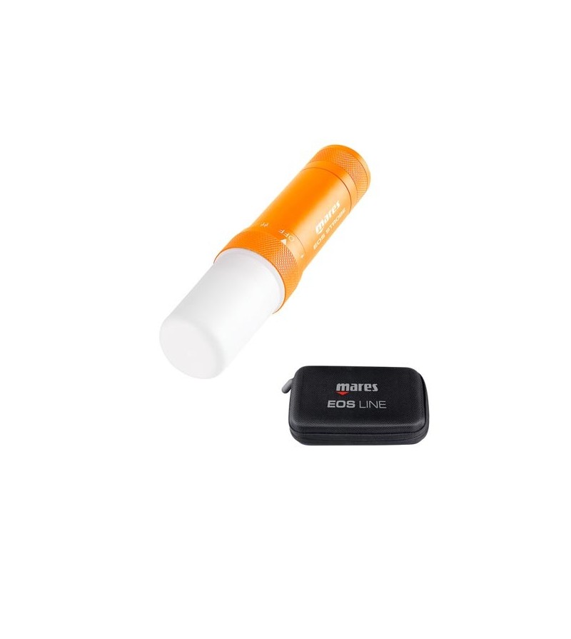 Lampe à éclat de plongée rechargeable 450 lumens à LED Mares EOS Strobe haute visibilité 360° & jusqu'à 1500 minutes d'autonomie