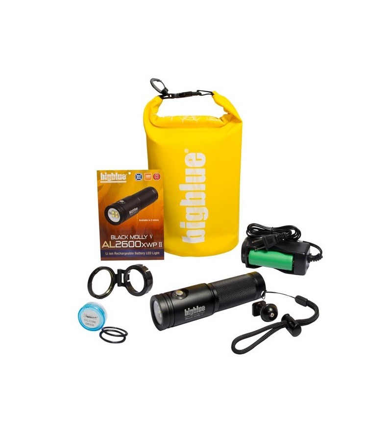 Lampe de plongée à LED bigblue AL2600XWP 2600 lumens pour l'exploration et la photo/vidéo sous-marine 