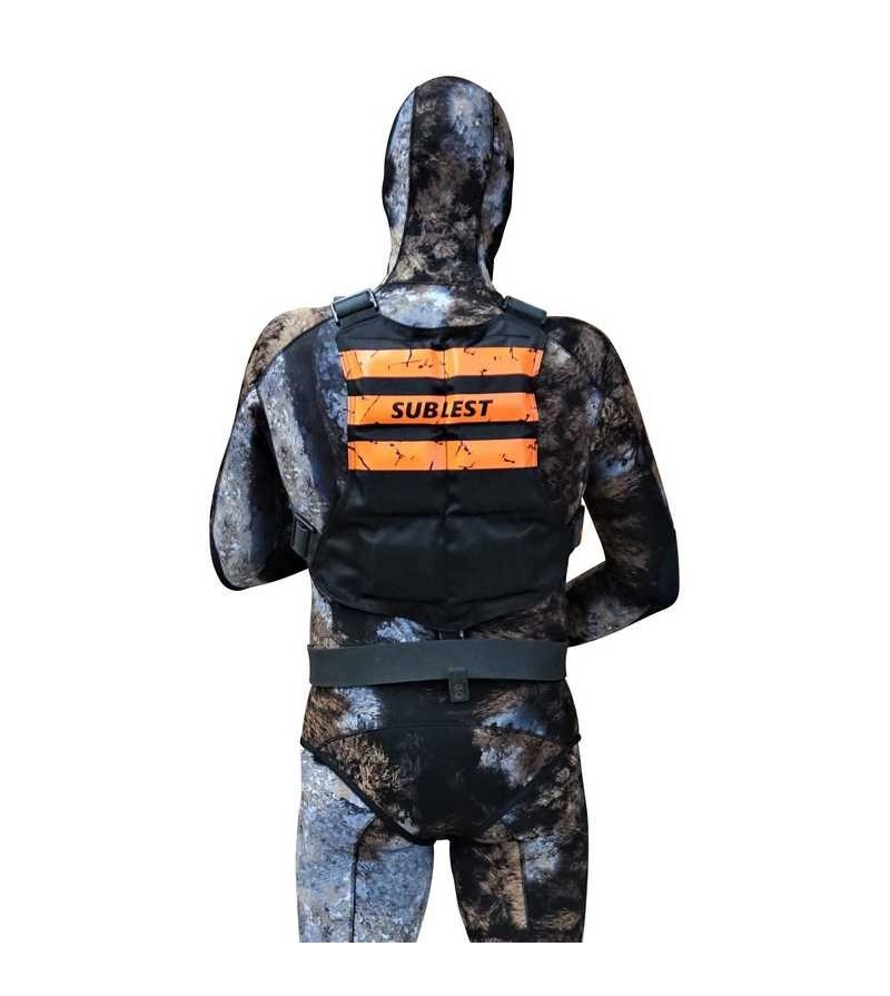 Gilet baudrier 6 poches vides avec bretelles sans boucle pectorale