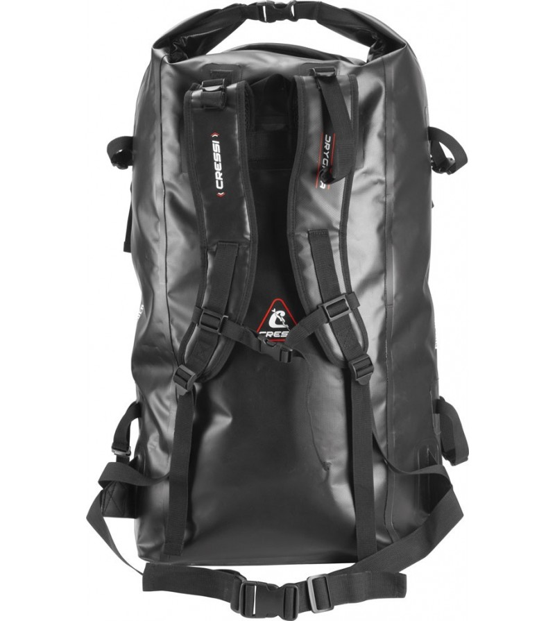 Sac à dos 60 litres étanche en PVC noir Cressi Dry Gara pour la chasse, la plongée sous-marine, l'apnée et la nage