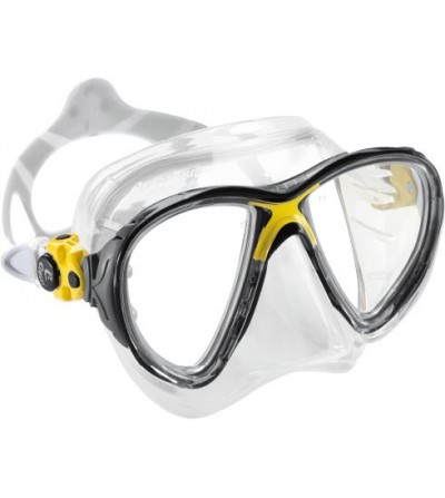 Masque Cressi Big Eyes Evolution Crystal en silicone transparent pour plongée, apnée & snorkeling. Jaune, bleu, rose, noir