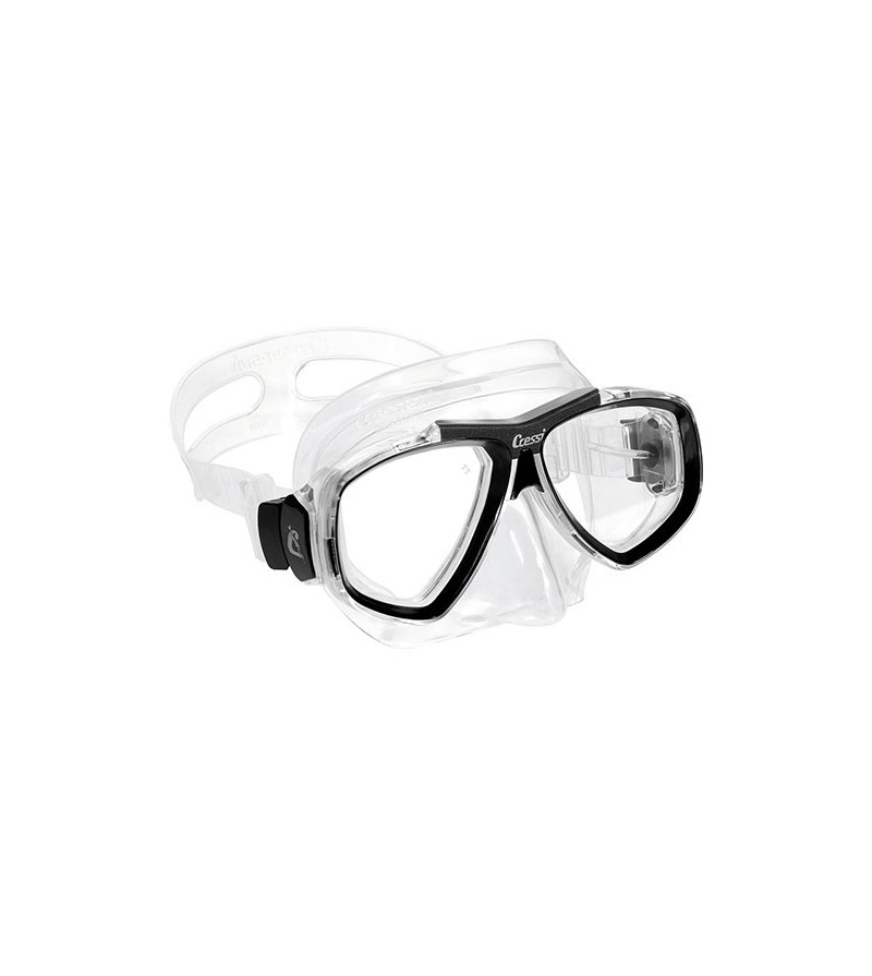 Masque Cressi Focus en silicone transparent ou noir pour la plongée, l'apnée & le snorkeling. En jaune, bleu, rose, noir