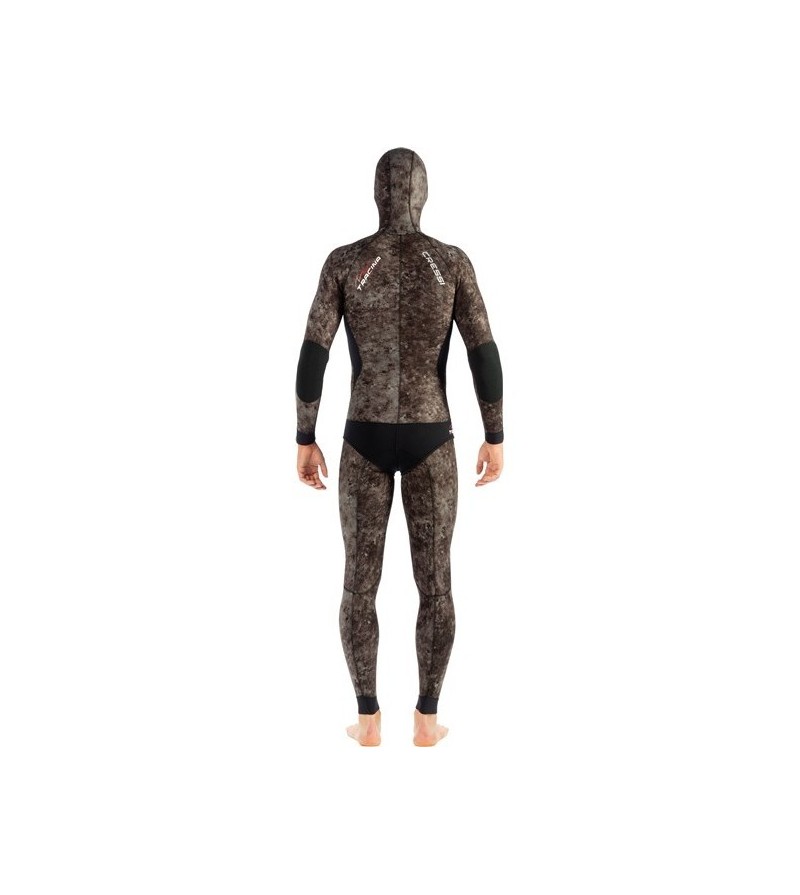 Veste de combinaison Cressi Tracina en néoprène 5mm pour la chasse sous-marine & l'apnée - Camouflage marron foncé
