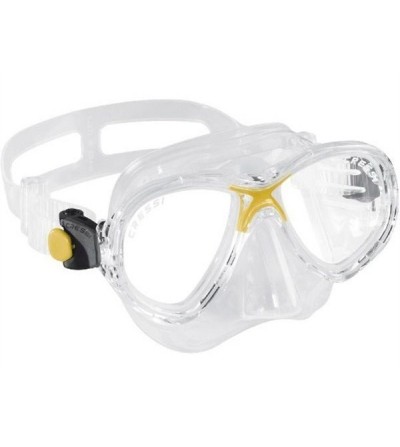 Masque à deux verres Cressi Marea en silicone transparent pour le snorkeling, natation, plongée pour femme & enfant. Jaune