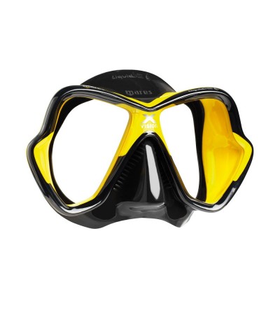 Masque deux verres Mares X-Vision Ultra avec jupe en silicone Liquidskin pour la plongée & le snorkeling - Noir / Jaune