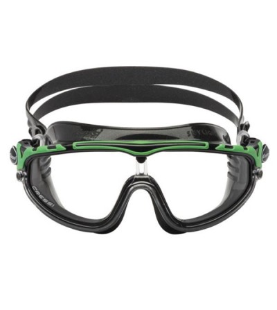 Lunettes masque de nage Cressi Skylight silicone noir avec large champ de vision & excellente étanchéité noir/vert