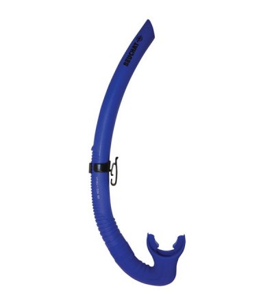 Tuba coudé de couleur avec embout silicone Beuchat Spy, simple & efficace  pour la plongée et le snorkeling - ultra bleu