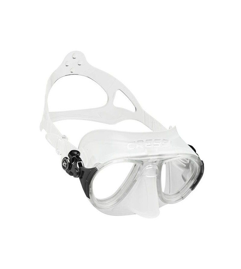 Masque sans cerclage à petit volume Cressi Calibro en silicone  avec système anti-buée - clear noir